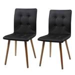 Gestoffeerde stoelen Troon I 2-delige set- - kunstleer/massief eikenhout - zwart