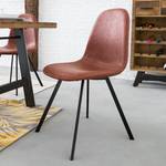 Gestoffeerde stoel Kaland II kunstleer/metaal - vintage cognackleurig/zwart - 2-delige set