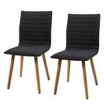 Chaises capitonnées Kean (lot de 2) Feutrage marron foncé - Gris foncé