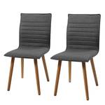 Gestoffeerde stoelen Kean (2-delige set) donkergrijze viltstof - Grijs