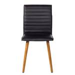 Gestoffeerde stoelen Kean I 2-delige set- - kunstleer/massief eikenhout - zwart/eikenhout
