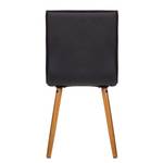 Chaises rembourrées Kean II (lot de 2) Imitation cuir / Chêne massif - Noir / Chêne