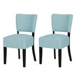 Chaises rembourrées Lana (lot de 2) Tissu - Tissu Suria : Bleu clair