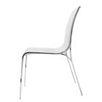 Chaise rembourrée Laura Imitation cuir / Acier inoxydable - Blanc / Argenté