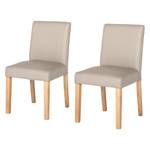 Chaises capitonnées Laurel (lot de 2) Imitation cuir - Beige