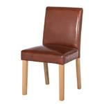 Chaises capitonnées Laurel (lot de 2) Cuir régénéré - Cognac