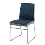 Gestoffeerde stoelen Lenaros geweven stof/chroom - Donkerblauw