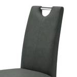 Chaises capitonnées Lenya (lot de 2) Imitation cuir - Anthracite / Chêne