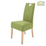Gestoffeerde stoelen Paki kunstleer - Kiwigroen/natuurkleurig beukenhout