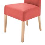 Gestoffeerde stoelen Paki kunstleer - Rood/beukenhoutkleurig