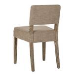 Chaises capitonnées Liam (lot de 2) Chêne massif / Tissu beige