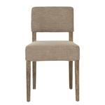 Gestoffeerde stoelen Nora (2-delige set) - massief eikenhout/geweven stof beige