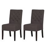 Gestoffeerde stoelen Lilou geweven stof - Stof Suria: Donkerbruin