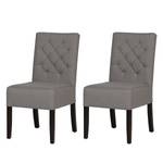 Chaises rembourrées Lilou (lot de 2) Tissu - Tissu Suria : Gris clair