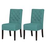 Gestoffeerde stoelen Lilou geweven stof - Stof Suria: Turquoise