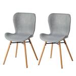 Chaises capitonnées Livaras Tissu / Hêtre massif - Lot de 2