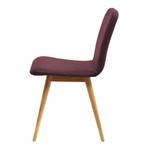 Chaises rembourrées Loca (lot de 2) Chêne massif - Tissu Muya : Aubergine