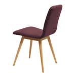 Chaises rembourrées Loca (lot de 2) Chêne massif - Tissu Muya : Aubergine