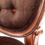 Chaise capitonnée Louis Brown Copper Velours / Manguier massif Marron Cuivre