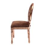 Gestoffeerde stoel Louis Brown Copper fluweel/bruin massief mangohout/koperkleurig
