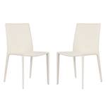 Chaises Lucy (lot de 2) Imitation cuir - Blanc