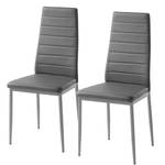 Chaises Mala (lot de 2) Imitation cuir / Métal - Gris