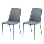 Gestoffeerde stoelen Maredale geweven stof - Donkergrijs/lichtgrijs