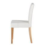 Chaise capitonnée Nella II Étoffe lin - Blanc - Lot de 2