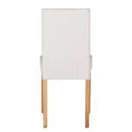 Chaise capitonnée Nella II Étoffe lin - Blanc - Lot de 2