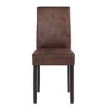 Chaises capitonnées Nella (lot de 2) Microfibre Marron vieilli