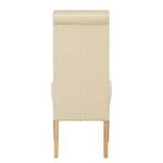 Chaises capitonnées Nello II (lot de 2) Cuir synthétique - Beige