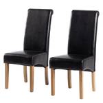 Chaises capitonnées Nello II (lot de 2) Cuir synthétique - Noir