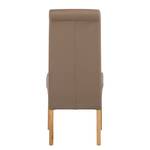 Chaise capitonnée Nello I Cuir régénéré - Latte macchiatto - Lot de 2