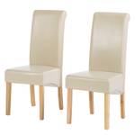 Polsterstuhl Nello I Regeneriertes Leder - Creme - 2er Set