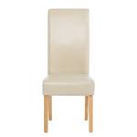 Chaise capitonnée Nello I Cuir régénéré - Crème - Lot de 2