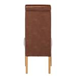 Chaise capitonnée Nello I Cuir régénéré - Cognac - Lot de 2