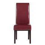 Gestoffeerde stoel Nello I geregenereerd leer - Schoorsteen rood - Set van 2