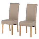 Chaises capitonnées Nello II (lot de 2) Cuir synthétique - Latte macchiatto