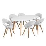 Gestoffeerde stoelen Page (2-delige set) zwart kunstleer - Wit