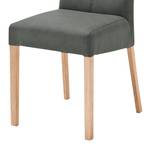 Gestoffeerde stoelen Paki (set van 2) kunstleer - Antracietkleurig/beukenhout