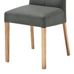 Gestoffeerde stoelen Paki (set van 2) kunstleer - Antracietkleurig/eikenhout