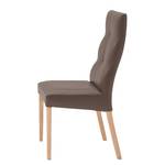 Gestoffeerde stoelen Paki (set van 2) kunstleer - Bruin/beukenhoutkleurig