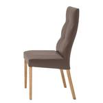 Gestoffeerde stoelen Paki (set van 2) kunstleer - Bruin/eikenhoutkleurig