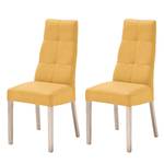 Gestoffeerde stoelen Paki (set van 2) kunstleer - Kerriegeel/Sonoma eikenhoutkleurig