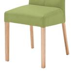 Chaises capitonnées Paki (lot de 2) Imitation cuir - Vert kiwi / Hêtre naturel