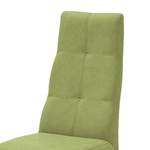 Chaises capitonnées Paki (lot de 2) Imitation cuir - Vert kiwi / Hêtre naturel