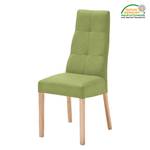 Gestoffeerde stoelen Paki (set van 2) kunstleer - Kiwigroen/natuurkleurig beukenhout