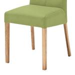 Gestoffeerde stoelen Paki (set van 2) kunstleer - Kiwigroen/eikenhoutkleurig
