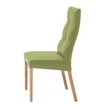 Chaises capitonnées Paki (lot de 2) Imitation cuir - Vert kiwi / Chêne