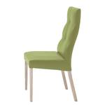 Chaises capitonnées Paki (lot de 2) Imitation cuir - Vert kiwi / Chêne de Sonoma